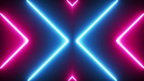 4K loop neon glowing stripes with flashing light effects. Perfect abstract Stock Footage 317626150