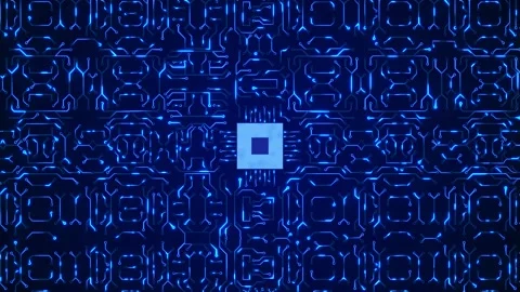 4K Loop Processor circuits and electronic components CPU data flow in a Video stock 162324408