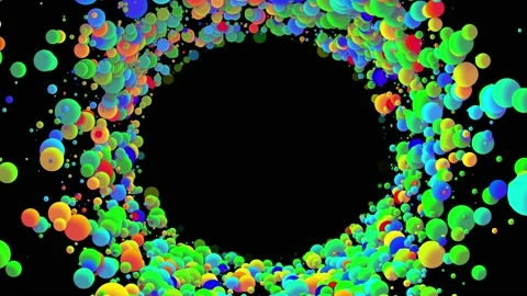 4k loop seamless abstract background with beautiful multi-colored drops in 2d Stock Footage 133246892