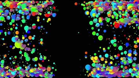 4k loop seamless abstract background with beautiful multi-colored drops in 2d Stock Footage 133247487