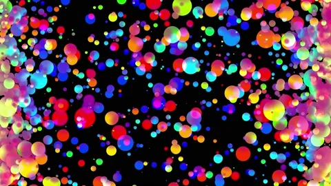 4k loop seamless abstract background with beautiful multi-colored drops in 2d Stock Footage 133247818