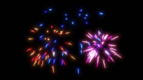 4K. loop seamless of real fireworks background.  glowing fireworks show Stock Footage 254676564