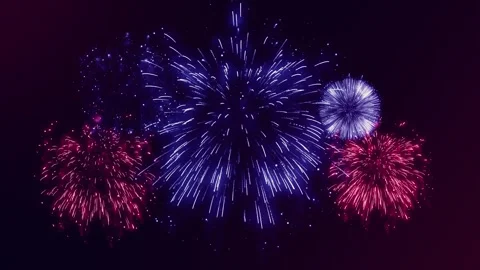 4K. loop seamless of real fireworks background golden shining fireworks Stock Footage 289819746