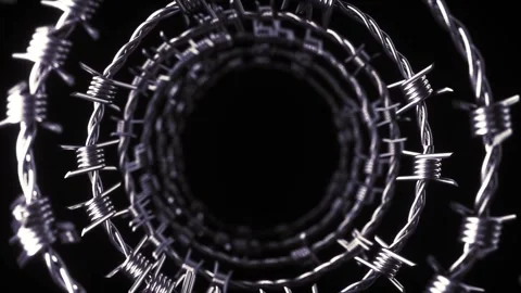4K Loop video A close-up view of spiraled barbed wire Vídeos de archivo 291866820
