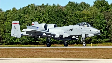 4K loop, Warbird A-10 Warthog jet plane Stock Footage 57463522