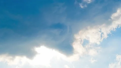 4K Loop of white clouds over blue sky time lapse Stock Footage 133646843