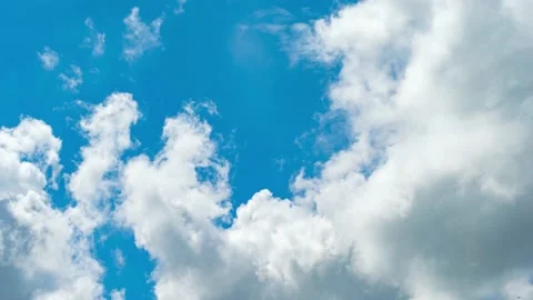 4K Loop of white clouds over sky time lapse Stock Footage 135689345