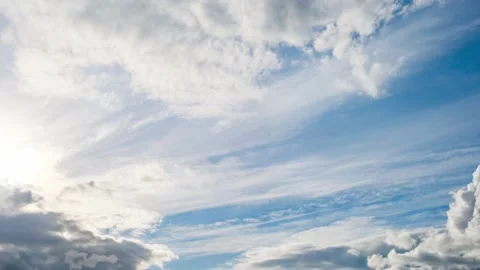 4K Loop of white clouds over sky time lapse 스톡 동영상 141185175