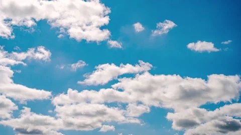 4K Loop of white clouds over sky time lapse Stock Footage 154122521