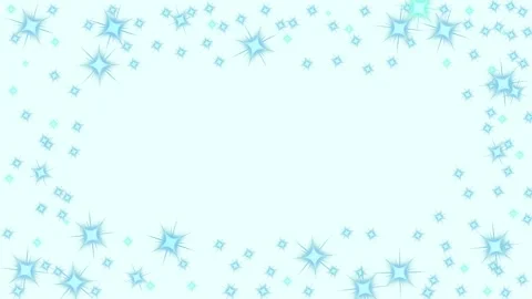 4K Loopable Blue Stars Twinkling on Border, Border Overlay on Pastel Blue Screen Stock Footage 321891200