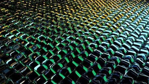 4K loopable CG animation of ice cubes rotation. looped motion design background Stock Footage 90530279