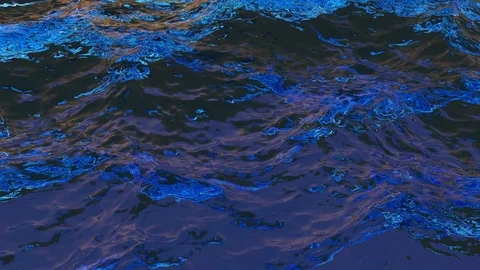 4K loopable CG animation of sea waves under the rising sun. looped motion design Stock Footage 90497156
