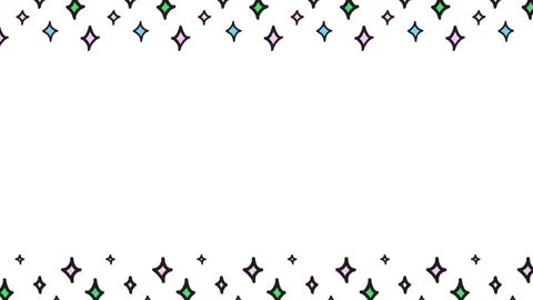 4K Loopable Colourful Flat Cartoon Blinking Border on White Background, 2D Vídeos de archivo 332868247
