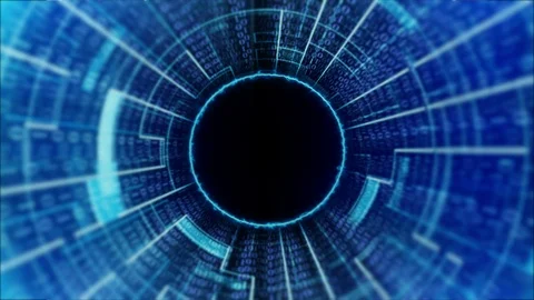 4K loopable futuristic  Abstract background with flying into digital tunnel Stock Footage 106802232