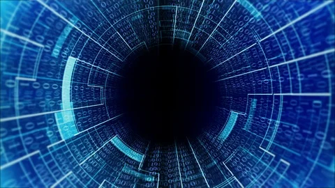 4K loopable futuristic  Abstract background with flying into digital tunnel Stock Footage 106802258
