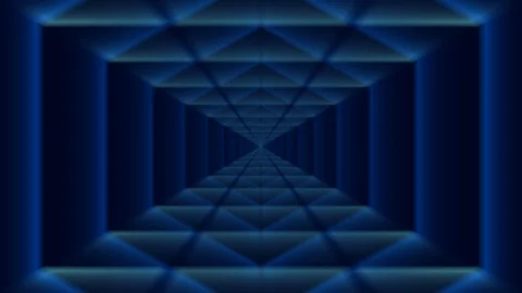 4K Loopable Futuristic Abstract Background With Flying Into Digital Tunnel Stock Footage 124502403