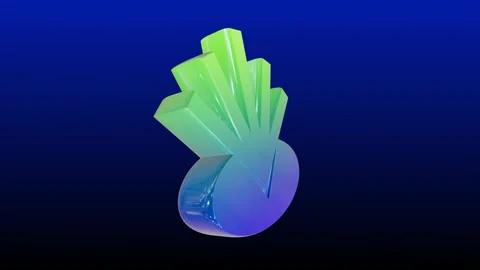 4K loopable glossy blue and green arrow hand 3D motion graphics animation. Stock Footage 338345234