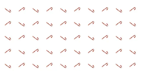 4k  Loopable Pattern with Christmas Cane against Transparent Background Stock Footage 113531640