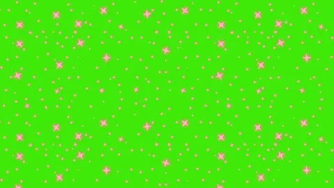4K Loopable Pink Stars Twinkling on Green Screen, Starry Overlay on Full Screen Stock Footage 321891101