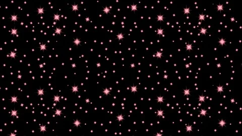 4K Loopable Pink Stars Twinkling on Black Screen, Starry Overlay on Full Screen Stock Footage 321891136