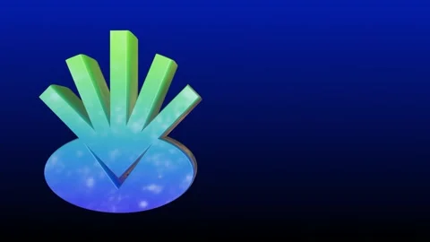 4K loopable rotating metallic gradient hand sign 3D icon animation. Stock Footage 338345236