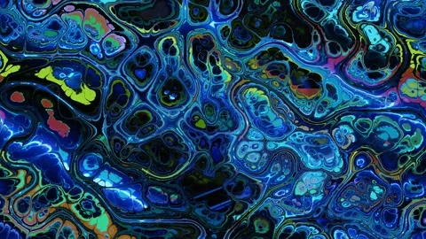 4k looped 3d bg. Abstract glossy liquid surface with beautiful pattern on it Stock Footage 201035286