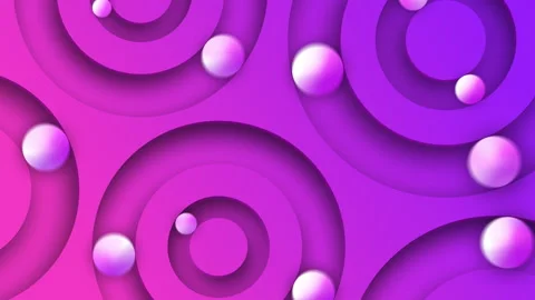 4K looped abstract background with rolling spheres inside circles Stock Footage 254862886