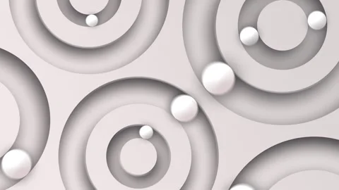 4K looped abstract background with rolling spheres inside circles Stock Footage 275608874