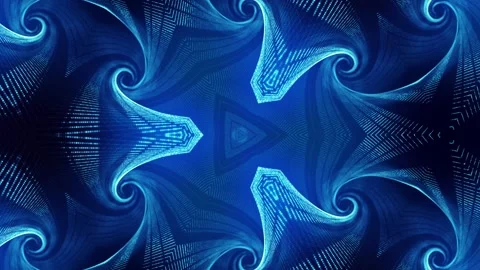 4k looped abstract blue background of glow particles form curved lines, surfaces Stock Footage 133230371