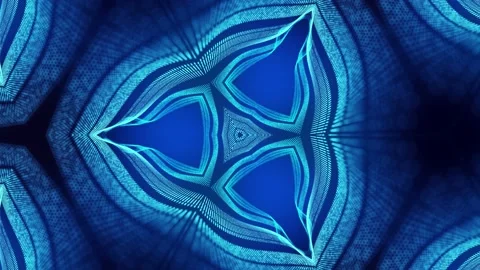 4k looped abstract blue background of glow particles form curved lines, surfaces Stock Footage 140108482