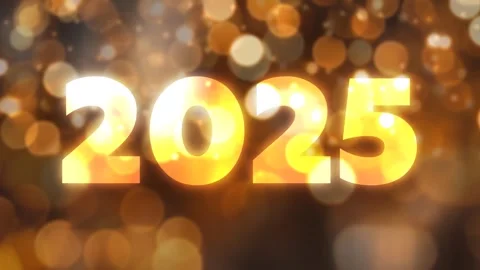 4K looped animated video. Loop animation. Happy New Year 2025 greeting card Stock Footage 281799312