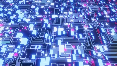 4k looped animation. 3d objects form sci fi composition on surface 3d pattern Stock Footage 217821458