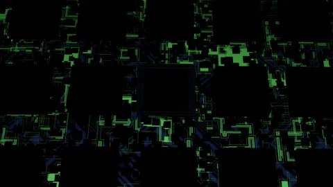 4k looped animation. 3d objects form sci fi composition on surface 3d pattern Stock Footage 281349529