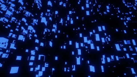 4k looped animation. Flight over hi tech pattern on plane surface, neon glow Stock Footage 214084029