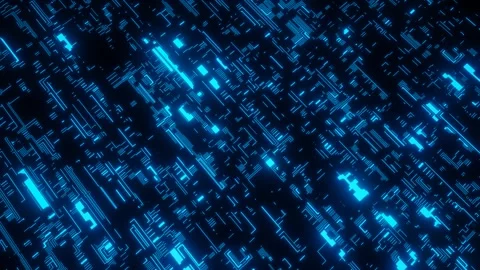 4k looped animation. Hi tech pattern on plane surface, neon glow, complex Stock Footage 275876310