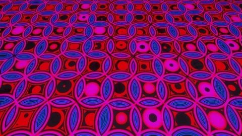 4k looped animation. Hi tech pattern on plane surface, neon glow, complex Stock Footage 275876904