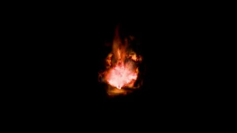 4K looped animation of vivid flame rising on black background Stock Footage 337838111