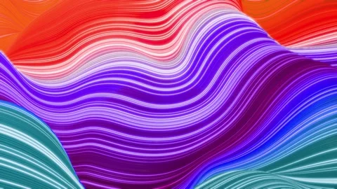 4k looped background. Abstract bg with waves on surface like glossy fabric folds Stock Footage 136418100