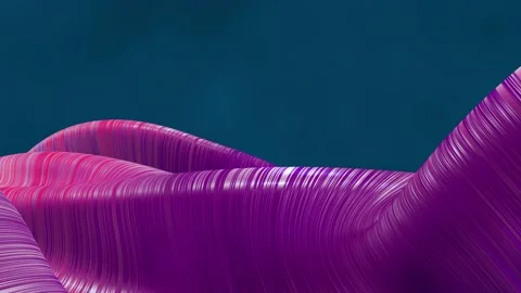 4k looped background. Abstract bg with waves on surface like glossy fabric folds Stock Footage 136418227