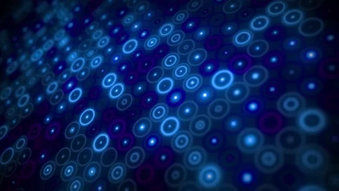 4K Looped Blue Circle Shape Pattern Blinking Science Background Concept Stock-Footage 204155440
