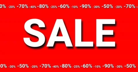 4k Looped Motion. Pattern with Word Sale on Background with Alpha Channel Stock Footage 115451886