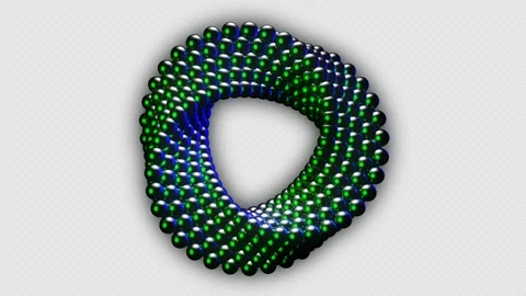 4k Looped multicolour 3d Moebius strip changing colour spinning with alpha chann Stock Footage 154707702
