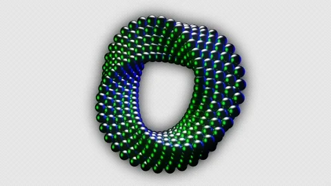 4k Looped rotating 3d Moebius strip changing colour spinning with alpha channel Stock Footage 153973661