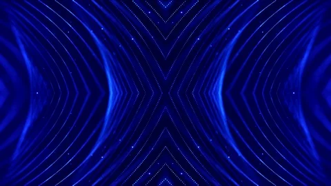 4k looped sci-fi 3d abstract background. Glow blue particles form lines Stock Footage 125738881