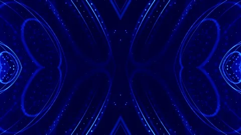 4k looped sci-fi 3d abstract background. Glow blue particles form lines Stock Footage 125739329