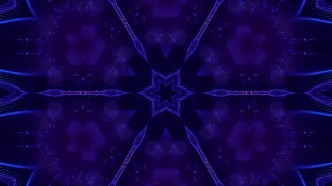 4k looped sci-fi 3d background with glow blue particles form lines, surfaces Stock Footage 127830838