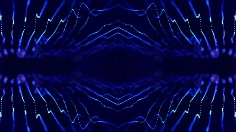 4k looped sci-fi 3d abstract animation. Glow blue particles form lines Stock Footage 127833679