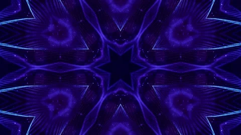 4k looped sci-fi 3d background with glow blue particles form lines, surfaces Stock Footage 133188295