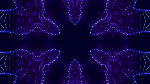 4k looped sci-fi 3d background with glow blue particles form lines, surfaces Stock Footage 133188574