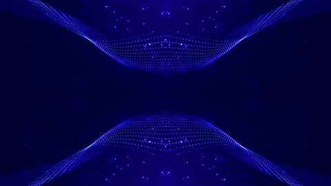 4k looped sci-fi 3d abstract animation. Glow blue particles form lines Stock Footage 133196714